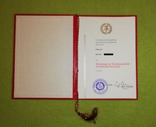 DDR: Urkunde Ehrenspange zur Treuedienstmedaille der Deutschen Post Gold # J7 comprar usado  Enviando para Brazil
