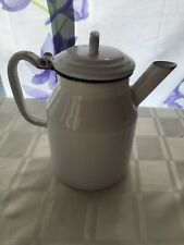 Cafeteira de granito vintage boca grande - Preto e branco - Alguma ferrugem, usado comprar usado  Enviando para Brazil