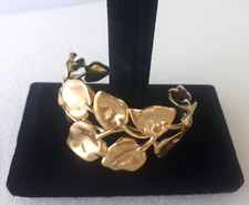 Stella & Dot ~ Bracelete Boho Chic com Punho de Folha Tom Dourado ~ Ajustável ~ FOFO! comprar usado  Enviando para Brazil