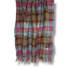 Usado, Cobertor xadrez tartan vintage anos 60 meados do século lã mohair escocês 63x48 MCM comprar usado  Enviando para Brazil