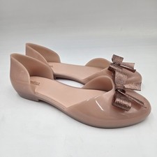 Biqueira pontiaguda feminina Melissa ouro rosa glitter laço geléia tamanho 7 comprar usado  Enviando para Brazil