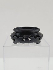 Vaso de madeira preto oriental asiático redondo 1 3/4" suporte base de exibição comprar usado  Enviando para Brazil