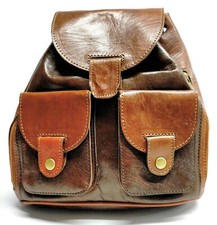 Mochila de cuero artesana | Combinada en dos tonos | Casual y Vintage comprar usado  Enviando para Brazil