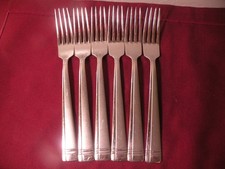 Conjunto de 6 garfos de jantar Oneida Amsterdam talheres de aço inoxidável acento fosco 8 1/4" comprar usado  Enviando para Brazil