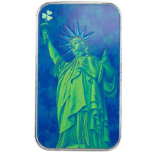 Barra de prata 1 oz - Liberty's Lucky Torch .999 prata com arte colorida, usado comprar usado  Enviando para Brazil