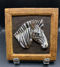 Decoração de parede vintage de gesso 3D de uma zebra africana reticulada pendurada 5,5 x 5,5" comprar usado  Enviando para Brazil