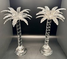 Conjunto de 2 castiçais de cristal Shannon 11" palmeira por Godinger com CAIXA, usado comprar usado  Enviando para Brazil
