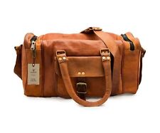 Novo 100% Couro Macio Puro Marrom Unissex Viagem Marrom Casual Bolsas de Viagem/Ginástica comprar usado  Enviando para Brazil