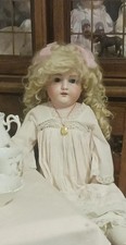 Hermosa Muñeca Cabeza Hombro 28" Rubia Antigua Bisque AM 370. segunda mano  Embacar hacia Mexico