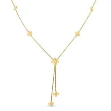Colar de flores trevo de ouro amarelo 14K sólido 4 folhas feito na Itália, usado comprar usado  Enviando para Brazil