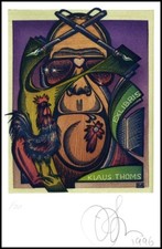 Agirba Ruslan 1996 Exlibris X6 The Book Cock Rooster Hahn Kogut 150 na sprzedaż  PL