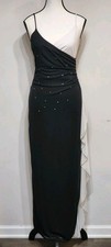Vestido maxi vintage anos 90 Y2K tabu tamanho M strass franzido babado gola V feminino comprar usado  Enviando para Brazil
