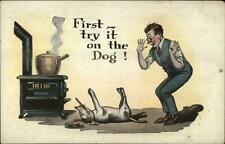 Cartão postal de humor Bachelor Man Cooks Tries on Dog First Kills Dog MaCabre comprar usado  Enviando para Brazil