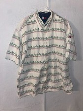 Camisa masculina Tommy Hilfiger XL por toda parte logotipo Tommy Hilfiger padrão palma tropical, usado comprar usado  Enviando para Brazil