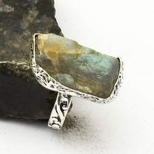 Anillo de piedras preciosas de labradorita hecho a mano joyería regalo de boda talla EE. UU.-7,25 AR 41808 segunda mano  Embacar hacia Mexico