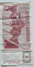 Banconota slovenia 5 usato  Viu