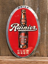 Usado, Placa antiga vintage para bar de cerveja Rainier Club Rainier Brewing Califórnia rara comprar usado  Enviando para Brazil