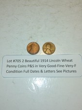 Usado, Lote #705 2 Lindos Lincoln Wheats 1914-P & 1914-S Muito Bom-Bom-VF Veja Fotos comprar usado  Enviando para Brazil