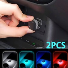 2x USB LED Interior Coche Neón Atmósfera Luces Lámparas Ambientales Bombilla Accesorios segunda mano  Embacar hacia Mexico