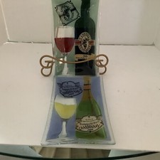 Bandejas retangulares de 9,5 pol. vidro arte fundido uvas queijo vinho uvas Peggy Karr comprar usado  Enviando para Brazil