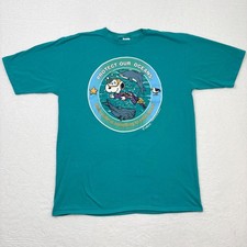 Camiseta Vintage Snoopy Protect Our Oceans XL Teal Jostens Anos 90 EUA Ponto Único comprar usado  Enviando para Brazil