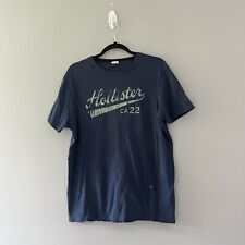Camiseta Vintage Hollister Azul Logotipo Gráfico Ponto Único Algodão Tamanho Grande, usado comprar usado  Enviando para Brazil
