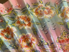 Antigo/início do Japão pintado à mão flor rosa oceano montanha gaivota ventilador de água floral comprar usado  Enviando para Brazil