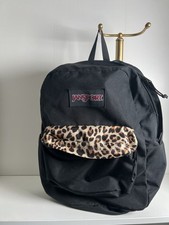 Mochila Jansport preta e com estampa de chita, usado comprar usado  Enviando para Brazil