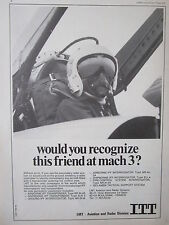 6/1973 PUB LMT BOULOGNE ITT AVIATION MIRAGE PILOTE CASQUE HELMET ORIGINAL AD comprar usado  Enviando para Brazil