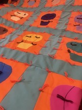 Colcha clássica feita à mão balão de ar quente lindas cores incríveis 90x65 polegadas comprar usado  Enviando para Brazil