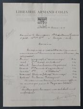 Invoice 1917 librairie d'occasion  Expédié en Belgium