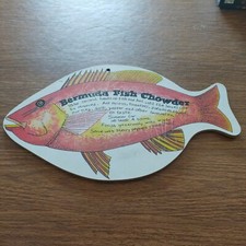 Tábua de Corte Vintage Bermuda Fish Chow Red Snapper Feita na Inglaterra Praia Oceano comprar usado  Enviando para Brazil