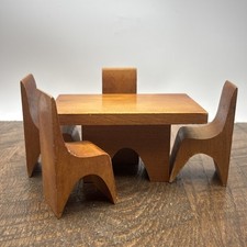Mesa e 4 cadeiras MCM vintage madeira brinquedos criativos casa de bonecas comprar usado  Enviando para Brazil