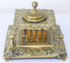 Brass desk inkwell for sale  SALISBURY