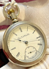 1895 Elgin 7J 18S relógio de bolso prata níquel - Funciona brevemente comprar usado 1895 Elgin 7J 18S relógio de bolso prata níquel - Funciona brevemente comprar usado  Enviando para Brazil