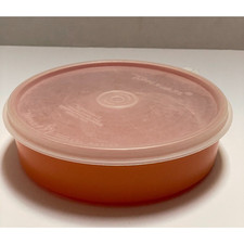 VINTAGE TUPPERWARE Harvest ORANGE WONDER BOWL #1405 com SELO TRANSPARENTE #227 comprar usado  Enviando para Brazil