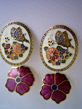 Cloisonne enamel earrings for sale  REDDITCH