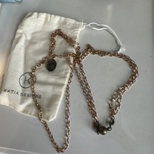 Usado, Colar de elos de ouro Katia Designs oval concha abalone em camadas. comprar usado  Enviando para Brazil