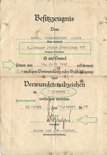 2wk verwundetenabzeichen urkun gebraucht kaufen  Berlin