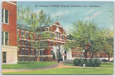 Cartão postal vintage de linho St. Anthony's Catholic Hospital Oklahoma City comprar usado  Enviando para Brazil