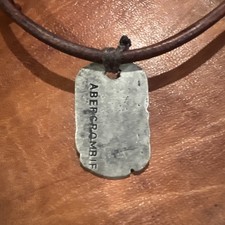 Colar Pingente de Metal Abercrombie and Fitch A&F Vintage Couro Desgastado Raro comprar usado  Enviando para Brazil