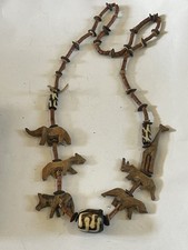 Safari wooden necklace for sale  LONDON
