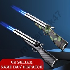 Isqueiro jato chama butano cigarro tiro duplo arma/pistola charuto rifle barril churrasqueira comprar usado  Enviando para Brazil