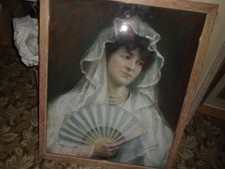 Tableau pastel portrait d'occasion  Saint-Marcellin-en-Forez