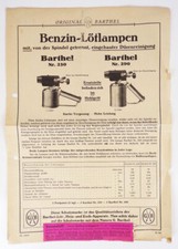 Lâmpadas de solda a gás folha publicitária Barthel por volta de 1935 comprar usado  Enviando para Brazil