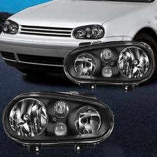 Conjunto de faróis de substituição compatível com 99-06 Volkswagen Golf Cabrio carcaça preta comprar usado  Enviando para Brazil