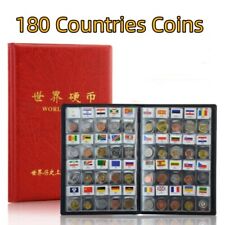 Álbum de colección 180 PIEZAS diferentes países regiones monedas del mundo dinero con banderas segunda mano  Embacar hacia Argentina