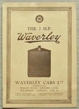 Folheto de vendas de carros WAVERLEY 7HP c1927 comprar usado  Enviando para Brazil