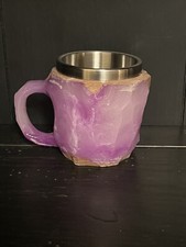 Caneca de café cristal mineral falso resina roxa com alça 6 oz comprar usado  Enviando para Brazil