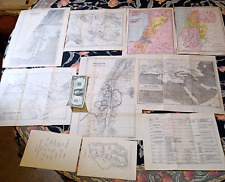 Antiguo lote de 8 mapas y 3 gráficos Israel Palestina Medio Oriente judío 1885 y 1927 segunda mano  Embacar hacia Mexico